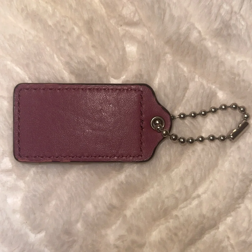Coach Burgundy Mauve Leather Tag